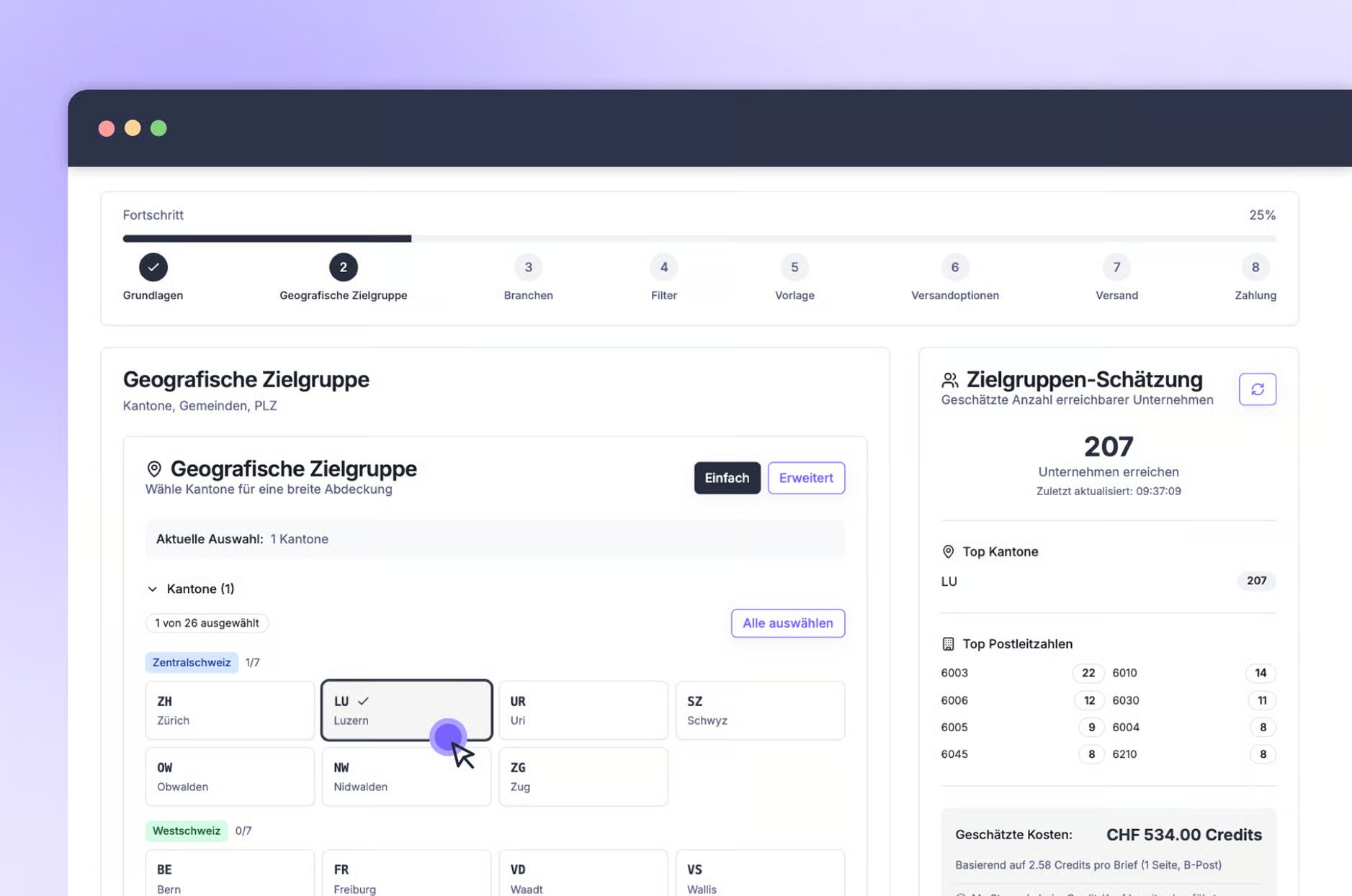 Adquira.ch Dashboard